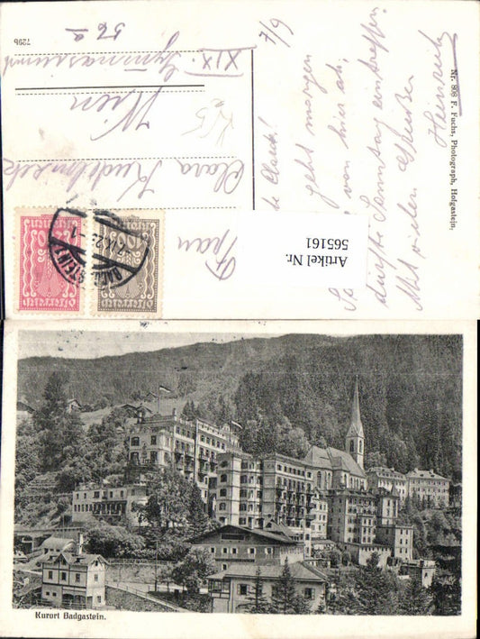 565161,Künstler Ak Bad Gastein Ansicht pub F. Fuchs 808