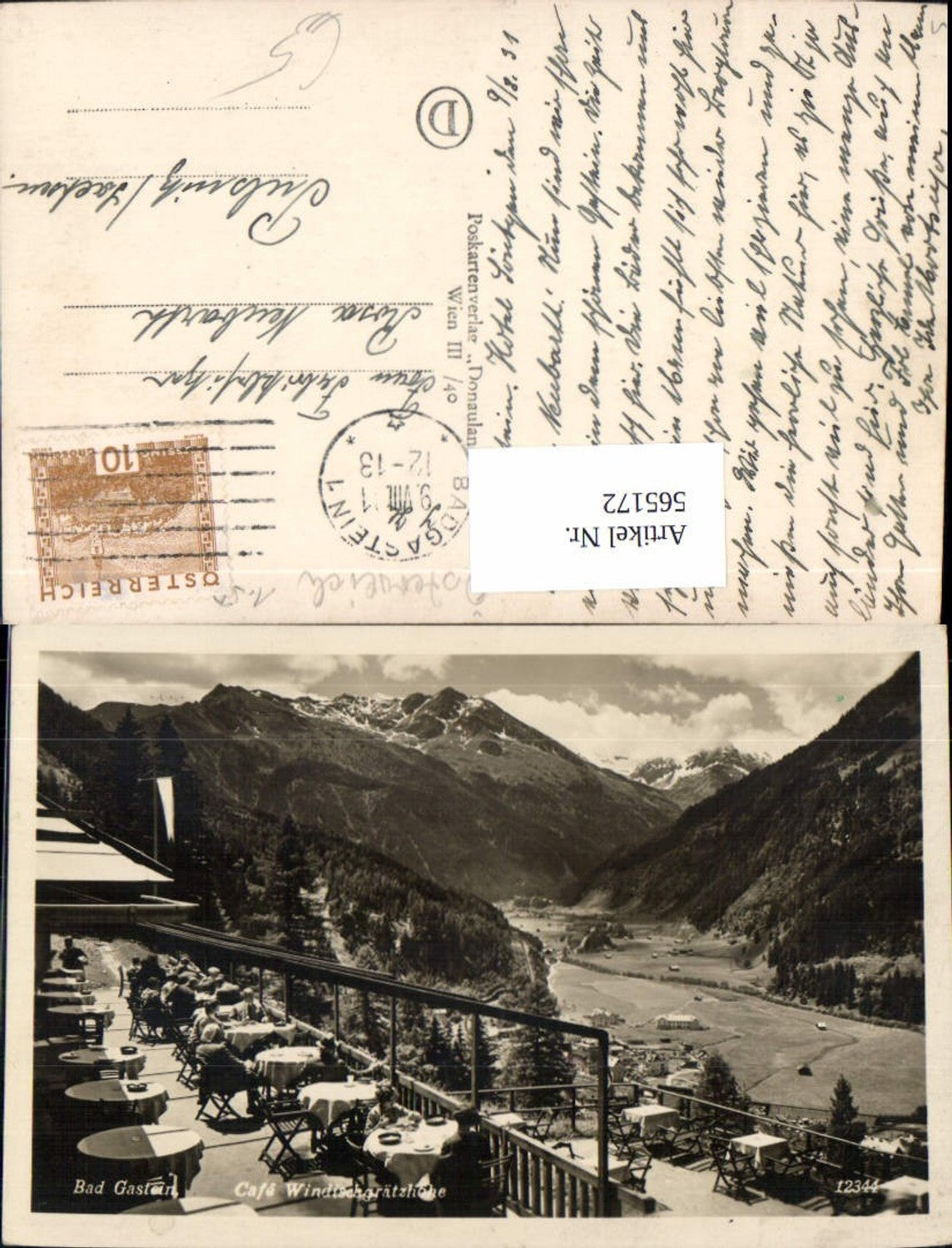 565172,Bad Gastein Cafe Windischgrätzhöhe Terrasse