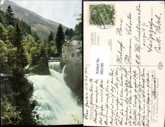 565199,Künstler Ak Bad Gastein Oberer Wasserfall