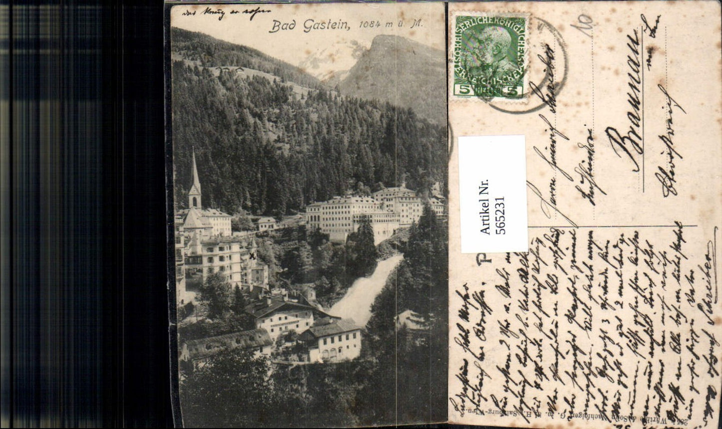 565231,Bad Gastein Ansicht m. Wasserfall pub Würthle u. Sohn 285b