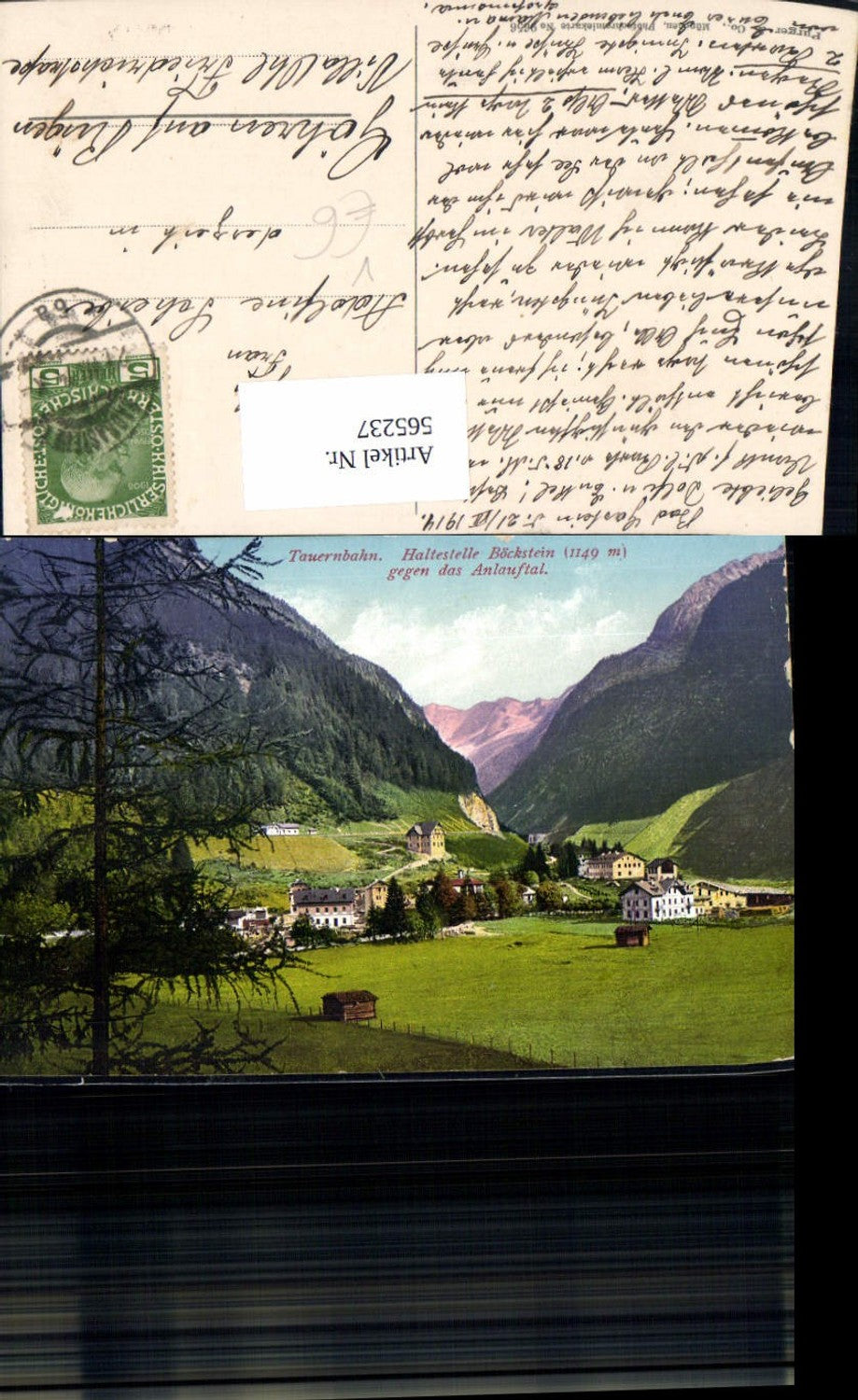 565237,Bad Gastein Böckstein geg. d. Anlauftal Tauernbahn pub Purger Co 9656