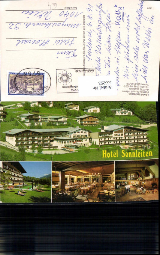 565253,Mehrbild Ak Saalbach-Hinterglemm Hotel Sonnleiten Restaurant Schwimmbad