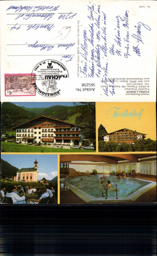 565258,Mehrbild Ak Flachau Forellenhof Hotel Restaurant Schwimmbad