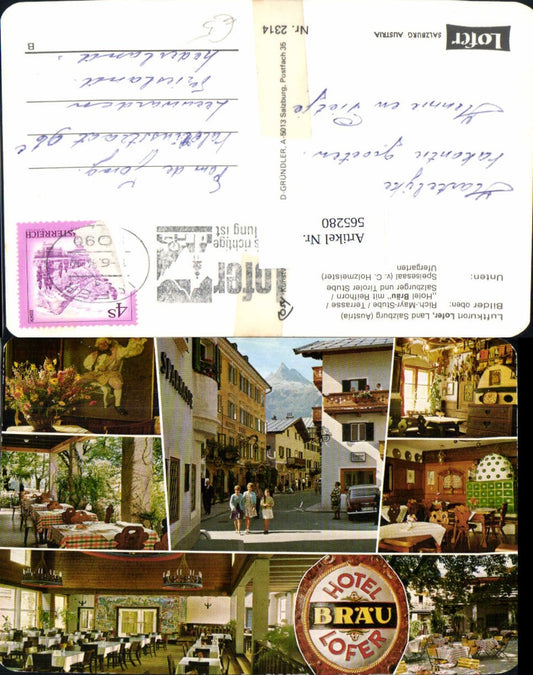 565280,Mehrbild Ak Lofer Hotel Bräu Terrasse Speisesaal Ufergarten Bier