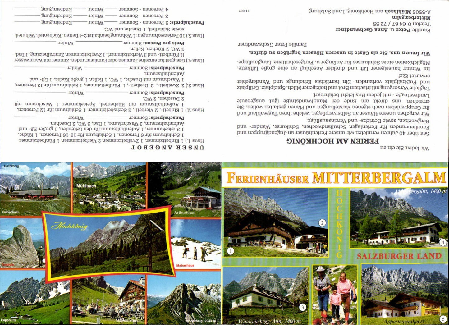 565293,Klappbare Mehrbild Ak Mühlbach am Hochkönig Mitterbergalm Ferienhäuser