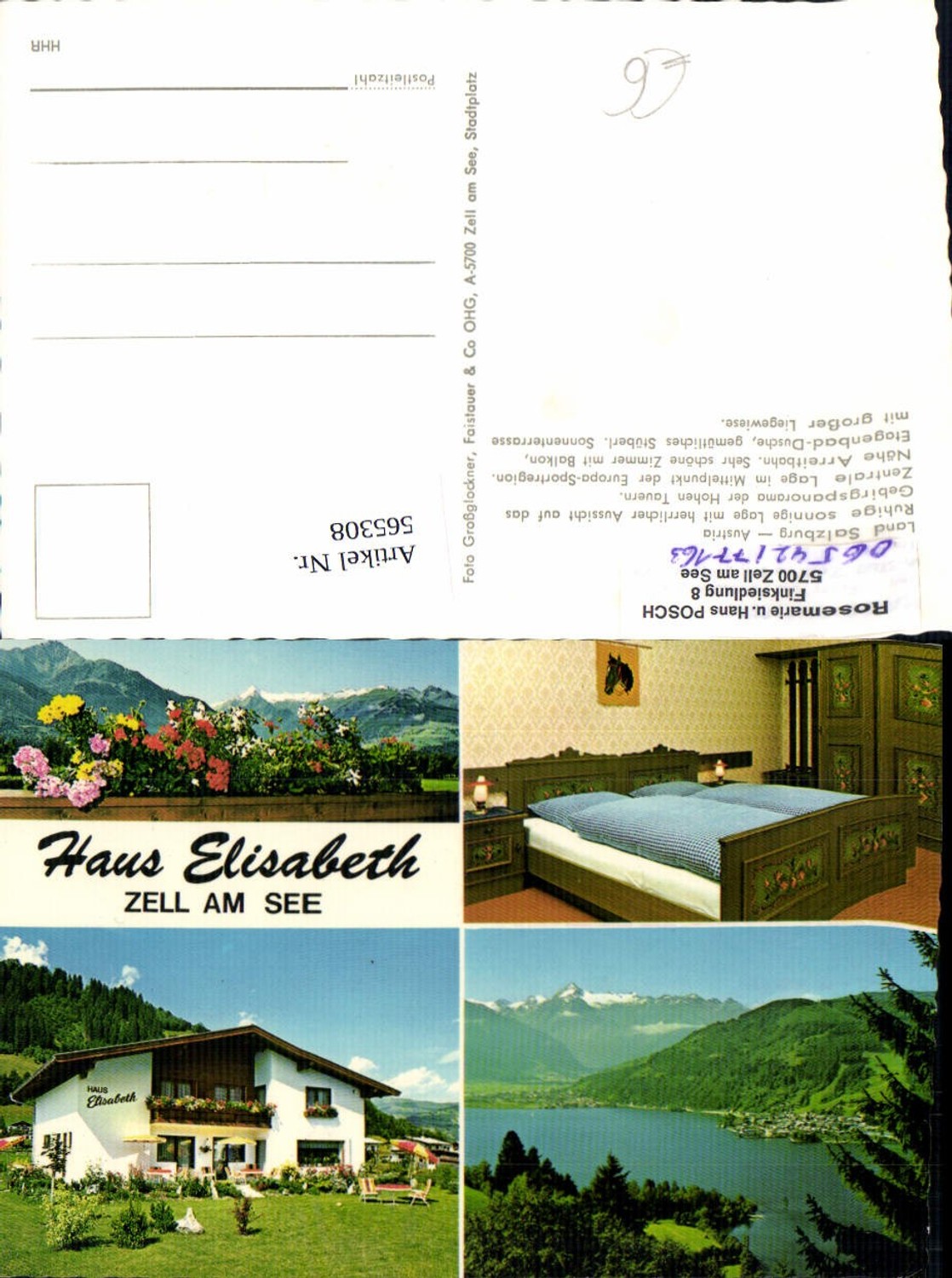 565308,Mehrbild Ak Zell am See Haus Elisabeth Zimmer