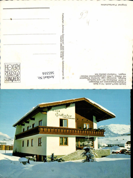 565316,Abtenau Haus Gutjahr Winteransicht Auto VW Käfer