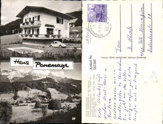 565360,Mehrbild Ak Annaberg m Lammertal Haus Ponemayr Schwimmbad VW Käfer