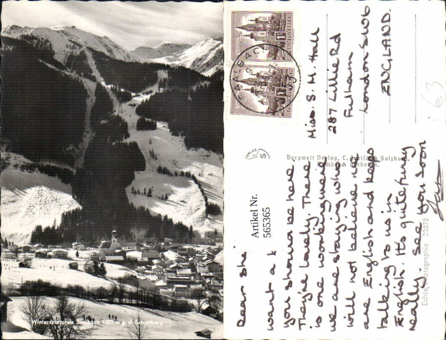 565365,Foto Ak Saalbach-Hinterglemm  Winteransicht
