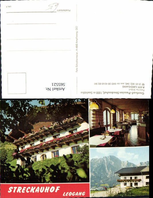 565521,Mehrbild Ak Leogang Gasthof Pension Streckauf VW Käfer Gaststube