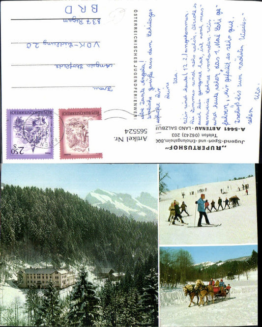 565524,Mehrbild Ak Abtenau Rupertushof Wintersport Pferdeschlitten