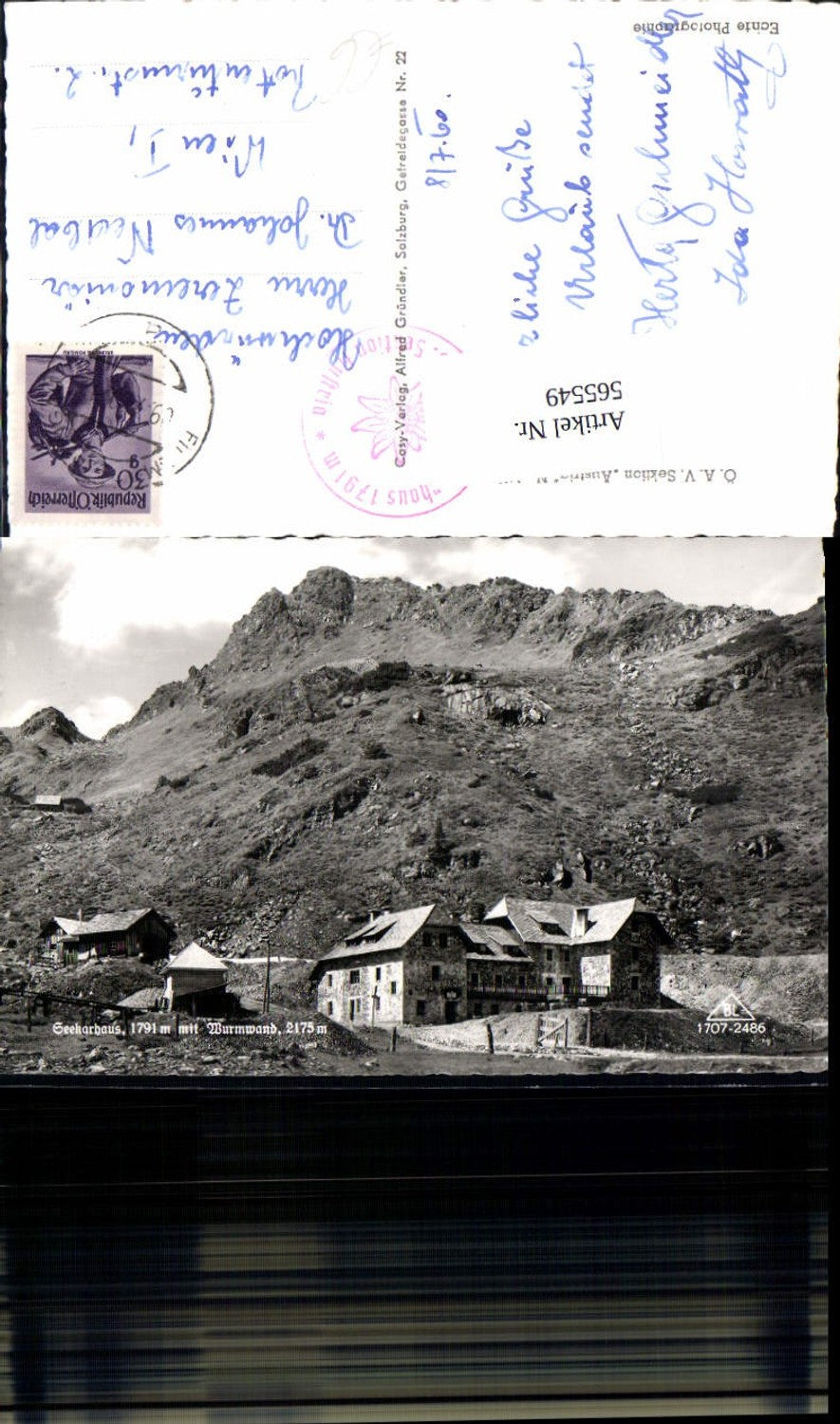 565549,Foto Ak Seekarhaus m. Wurmwand Obertauern