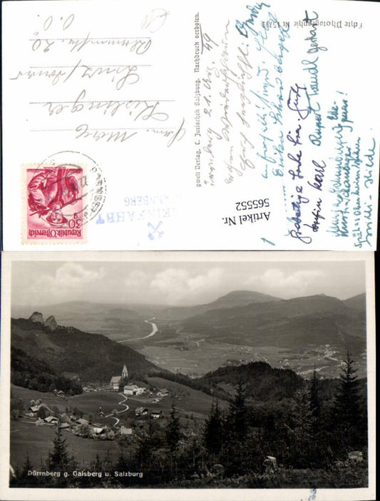 565552,Foto Ak Hallein Dürrnberg g. Gaisberg u. Salzburg