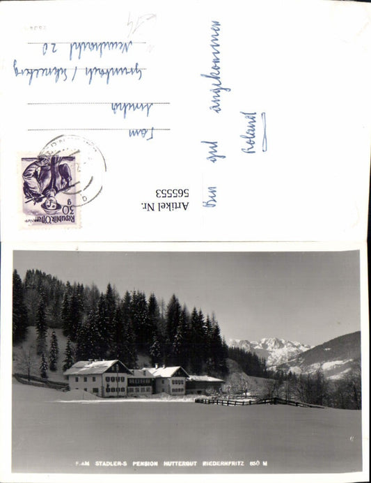 565553,Foto Ak Niedernfritz Hüttau Pension Huttergut Stadler Winteransicht