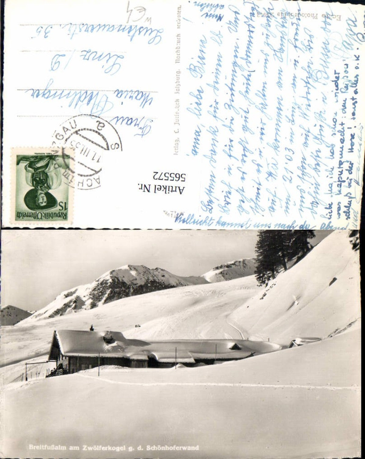 565572,Foto Ak Saalbach-Hinterglemm Breitfussalm Breitfußalm a. Zwölferkogel g. d. Schönhoferwand