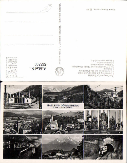 565590,Mehrbild Ak Hallein Dürrnberg u. Umgebung Kirche Bergwerk Gondel Seilbahn