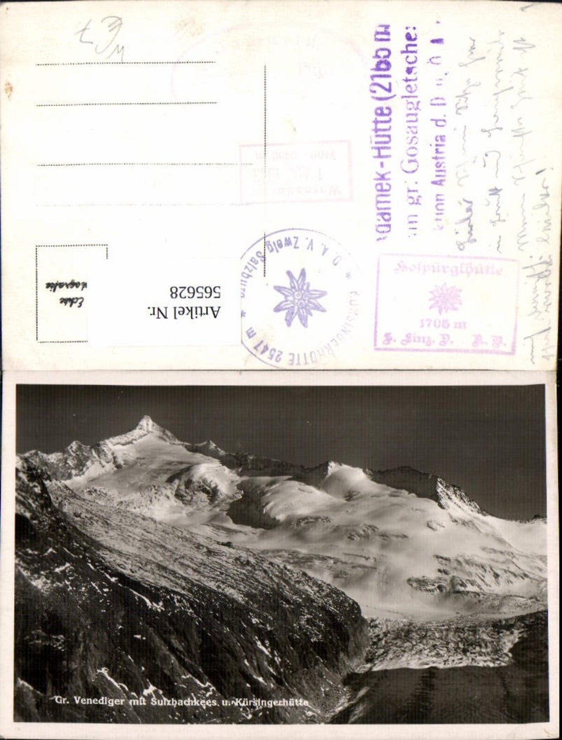 565628,Foto Ak Großvendiger Sulzbachkees Kürsingerhütte Neukirchen am Großvenediger Bramberg a. Wildkogel