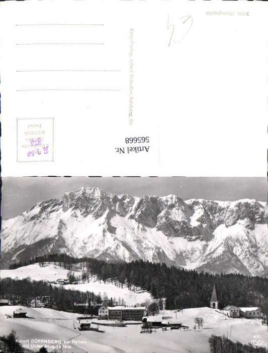 565668,Foto Ak Dürrnberg b. Hallein m. Untersberg Winteransicht pub Cosy 471