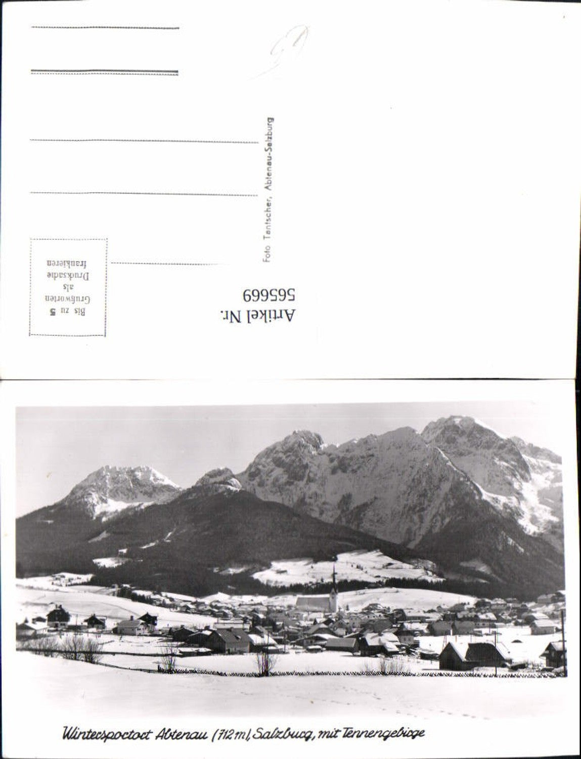 565669,Foto Ak Abtenau m. Tennengebirge Winteransicht