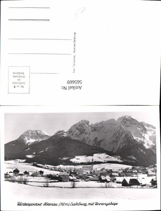565669,Foto Ak Abtenau m. Tennengebirge Winteransicht