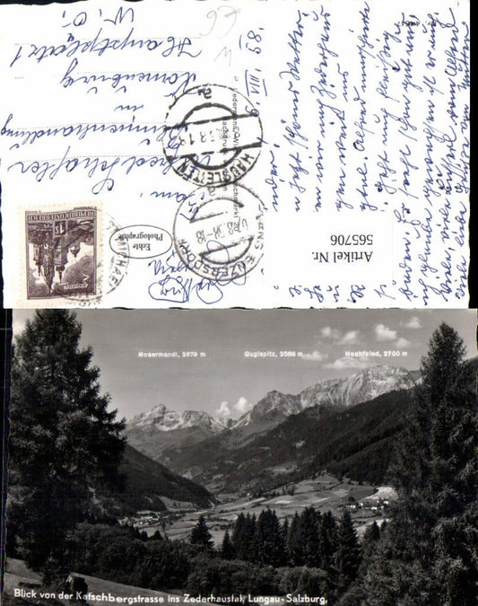 565706,Foto Ak Blick v. d. Katschbergstrasse ins Zederhaustal Lungau Sankt Michael im Lungau