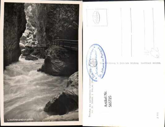 565725,Foto Ak Liechtensteinklamm Wasserfall St. Johann im Pongau