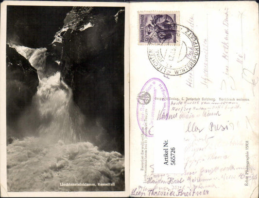 565726,Foto Ak Liechtensteinklamm Wasserfall St. Johann im Pongau Kesselfall