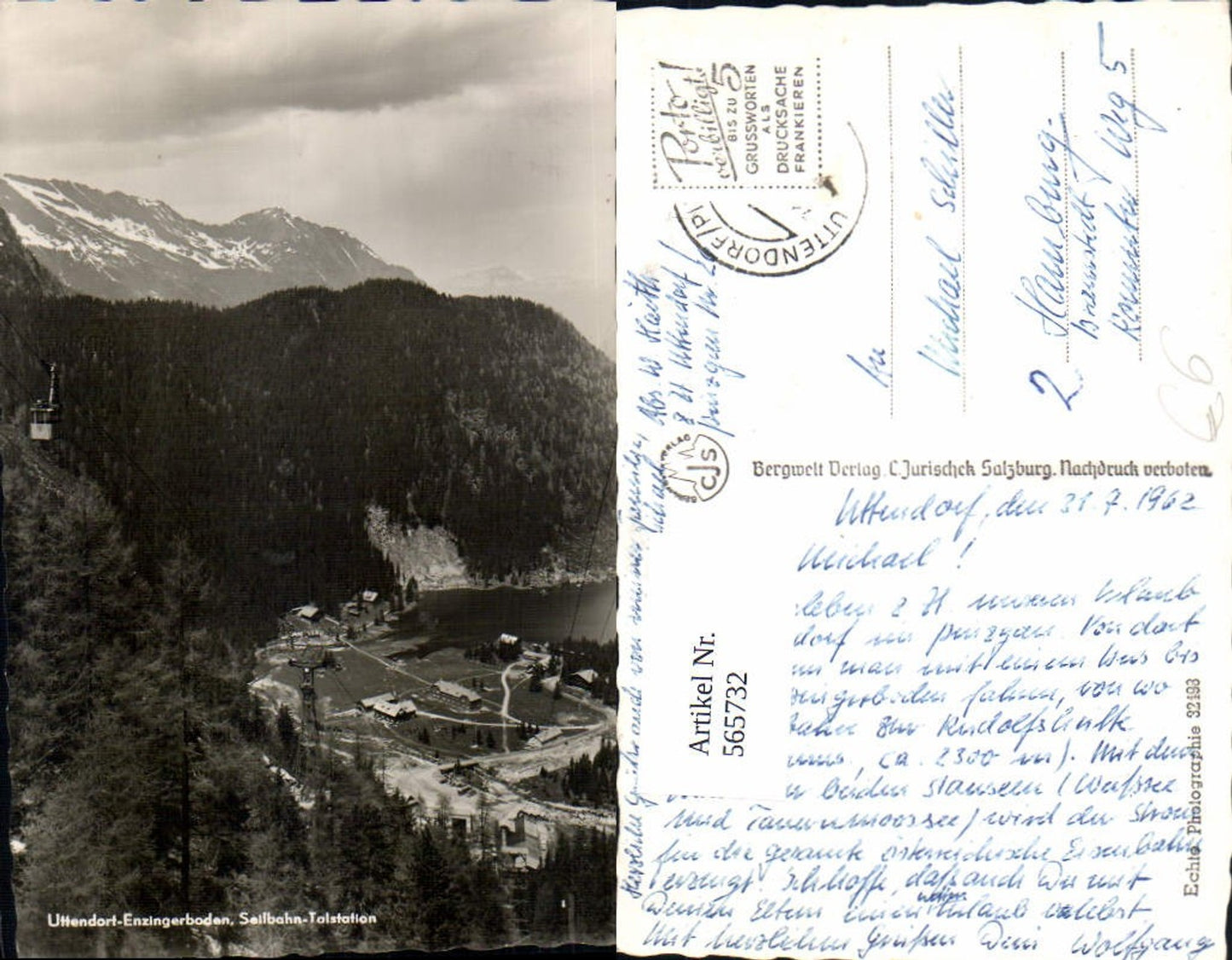 565732,Foto Ak Uttendorf Uttendorf- Enzingerboden Seilbahn-Talstation