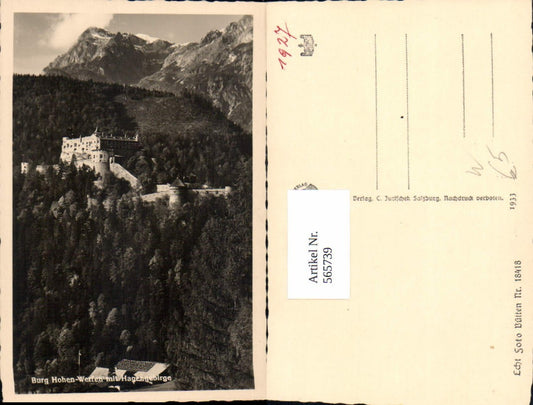 565739,Foto Ak Werfen Burg Hohen-Werfen Hohenwerfen m. Hagengebirge