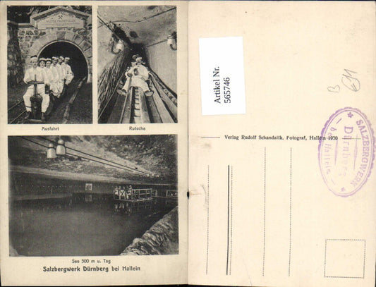 565746,Mehrbild Ak Salzbergwerk Dürrnberg Hallein Rutsche Ausfahrt Salzsee