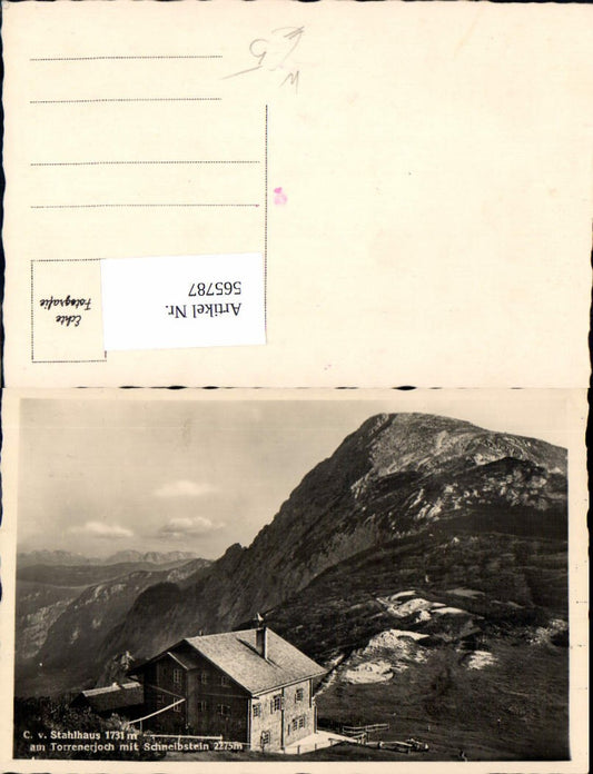 565787,Foto Ak Golling a. d. Salzach Carl-von-Stahl-Haus am Torrenerjoch m. Schneibstein