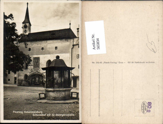 565834, Photo Ak Salzburg Hohensalzburg Fortress Courtyard with St. George's Chapel