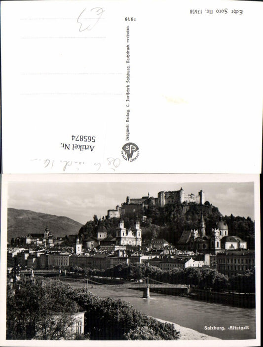 565874, Photo Ak Salzburg Old Town Fortress Hohensalzburg Bridge
