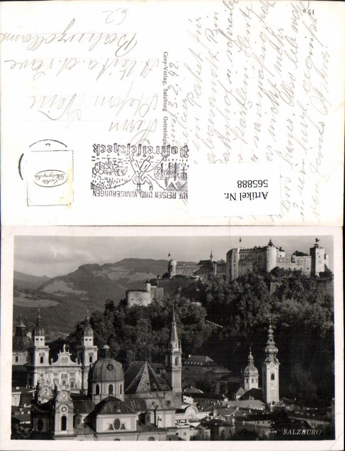 565888, Photo Ak Salzburg View of roofs with Hohensalzburg Fortress