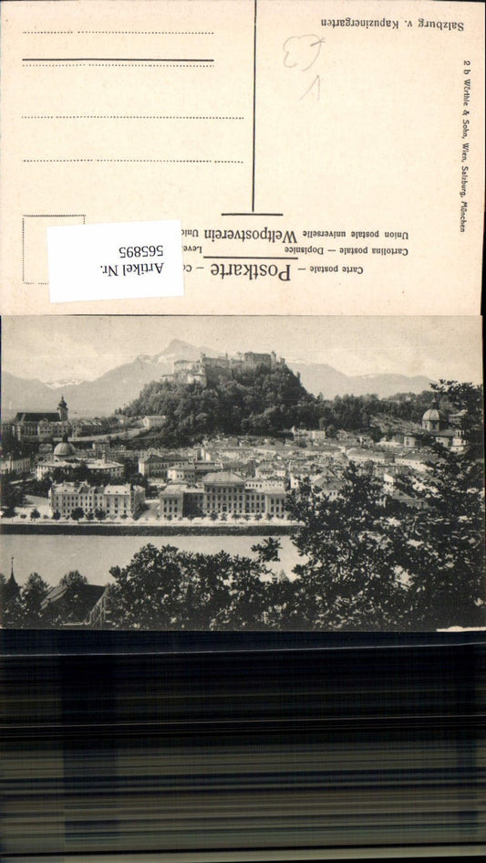 565895, Salzburg v. Kapuzinergarten Festung Hohensalzburg pub Würthle u. Sohn 2b
