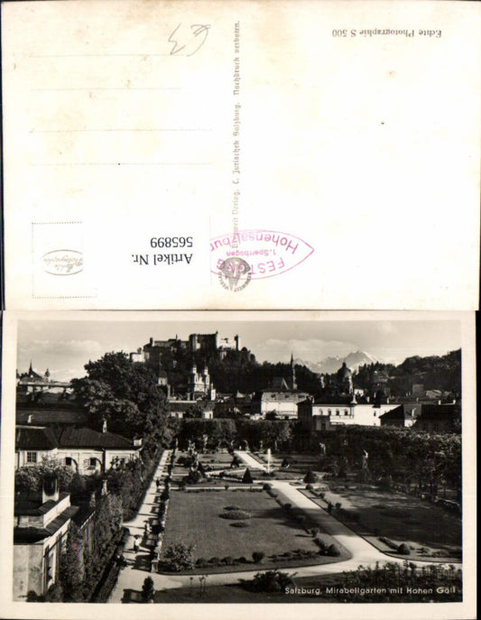 565899, Photo Ak Salzburg Mirabell Gardens with Hohen Göll Hohensalzburg Fortress