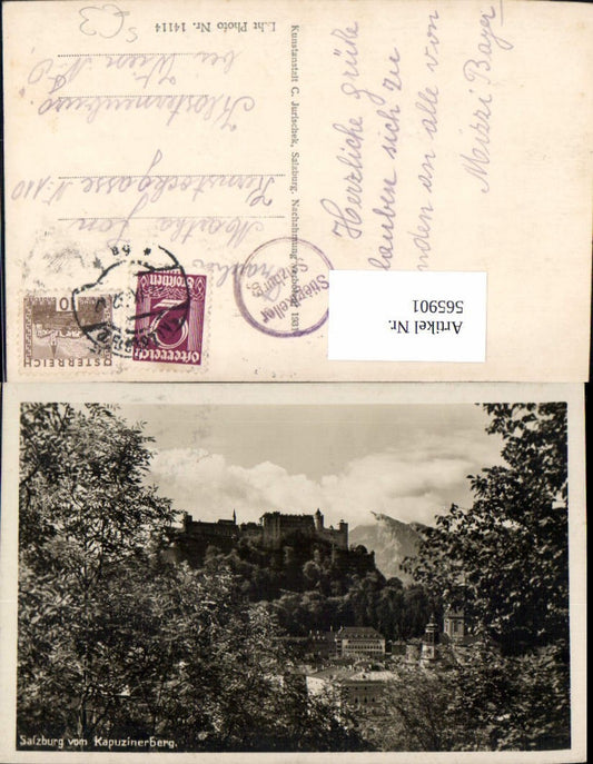 565901, Photo Ak Salzburg v. Kapuzinerberg Hohensalzburg Fortress Stamp Stieglkeller