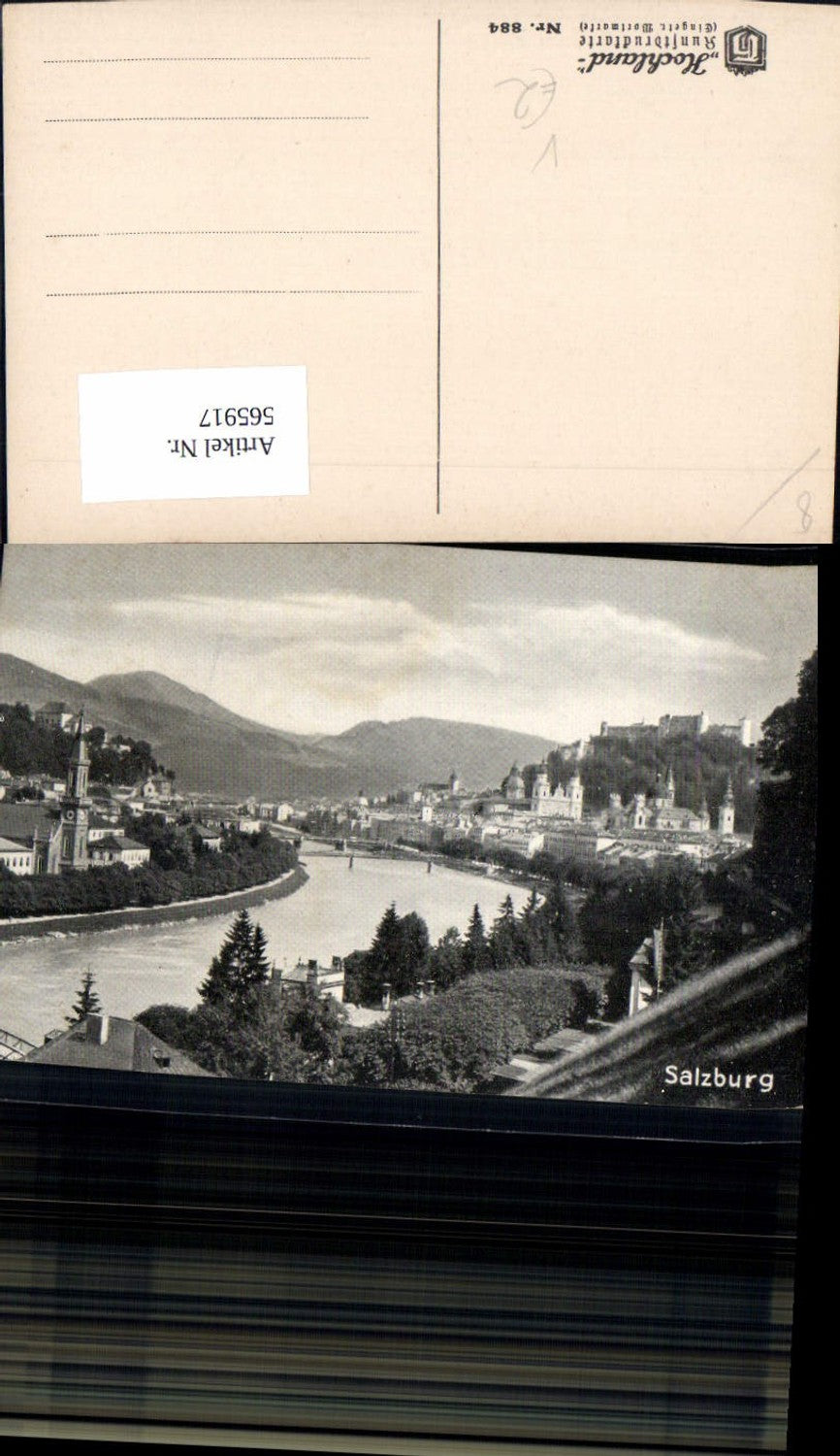565917, Salzburg view with Hohensalzburg Fortress pub Hochland 884
