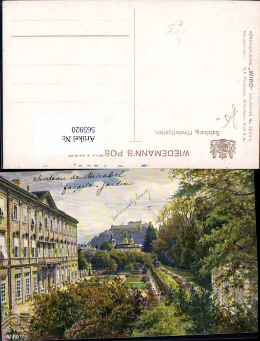 565920, Artist Ak Salzburg Mirabell Garden Hohensalzburg Fortress pub Wiro 2380A