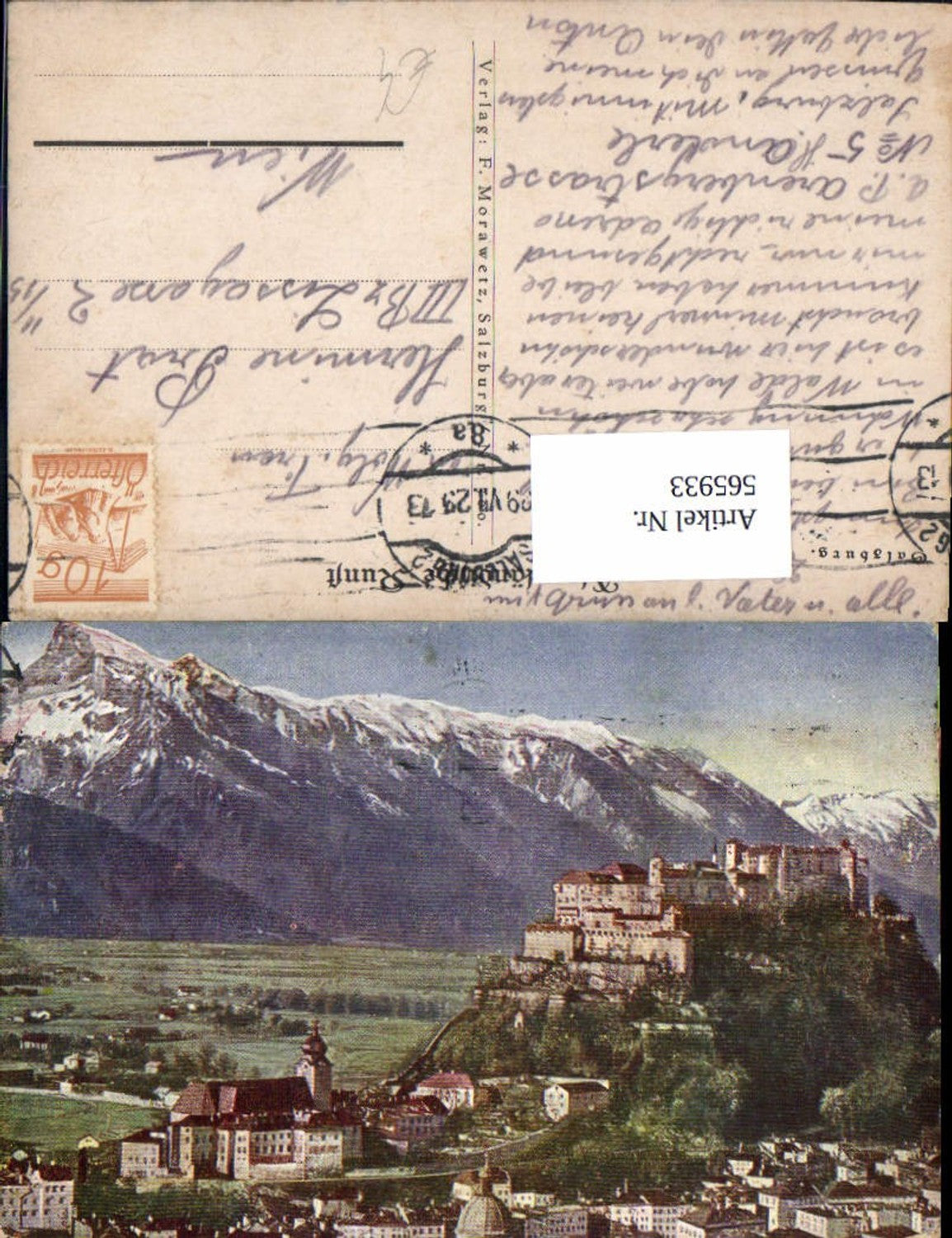 565933, Salzburg Hohensalzburg Fortress View of mountain landscape