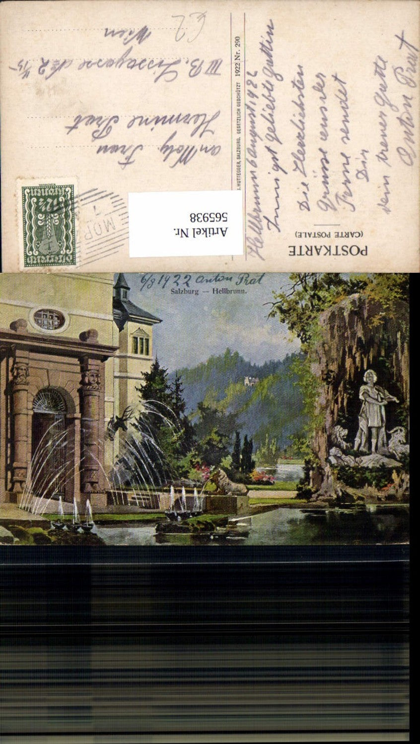 565938, Artist AK Salzburg Hellbrunn Palace Fountain Water Features