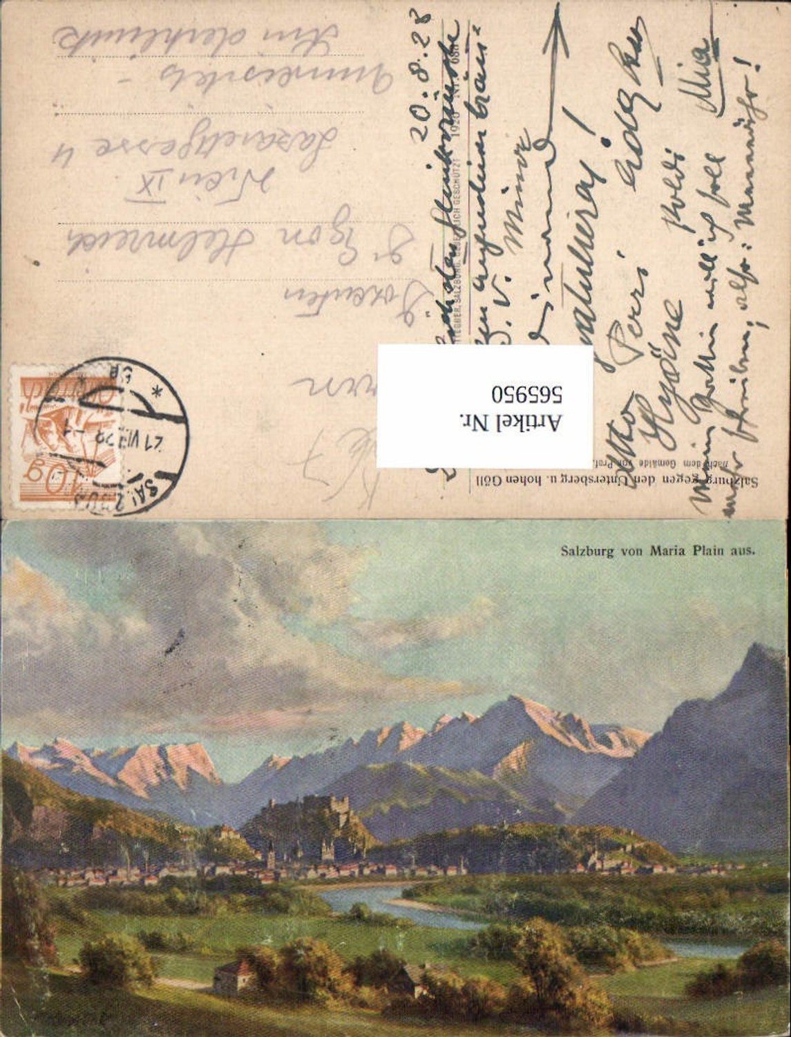 565950, Artist Ak F. Kulstrunk Salzburg against Untersberg and Hohen Göll Maria Plain