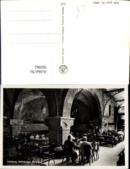 565962, Photo Ak Salzburg Stiftskeller St Peter Interior view