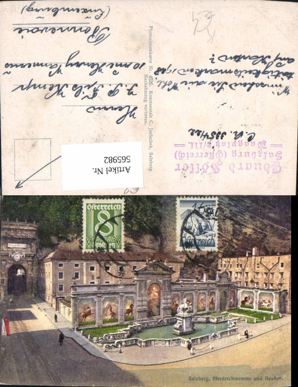 565982, Artist Ak Salzburg Horse Pond and New Gate