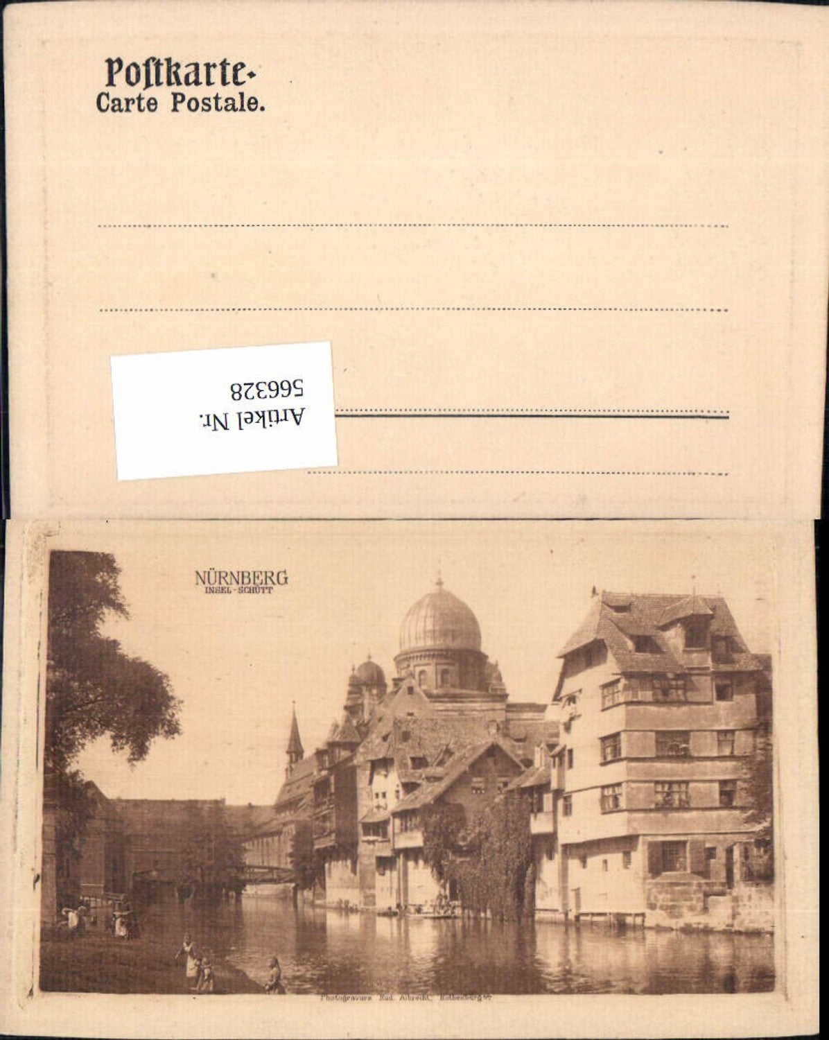 566328,Nürnberg Insel Schütt pub Photogravure Rud. Albrecht Rothenburg o.d. Tauber