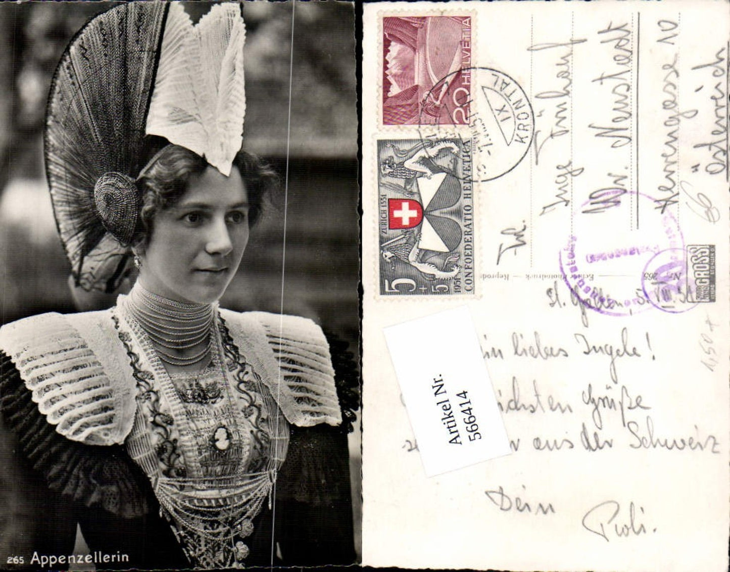 566414,Appenzell Appenzellerin Tracht Schweiz Volkstracht
