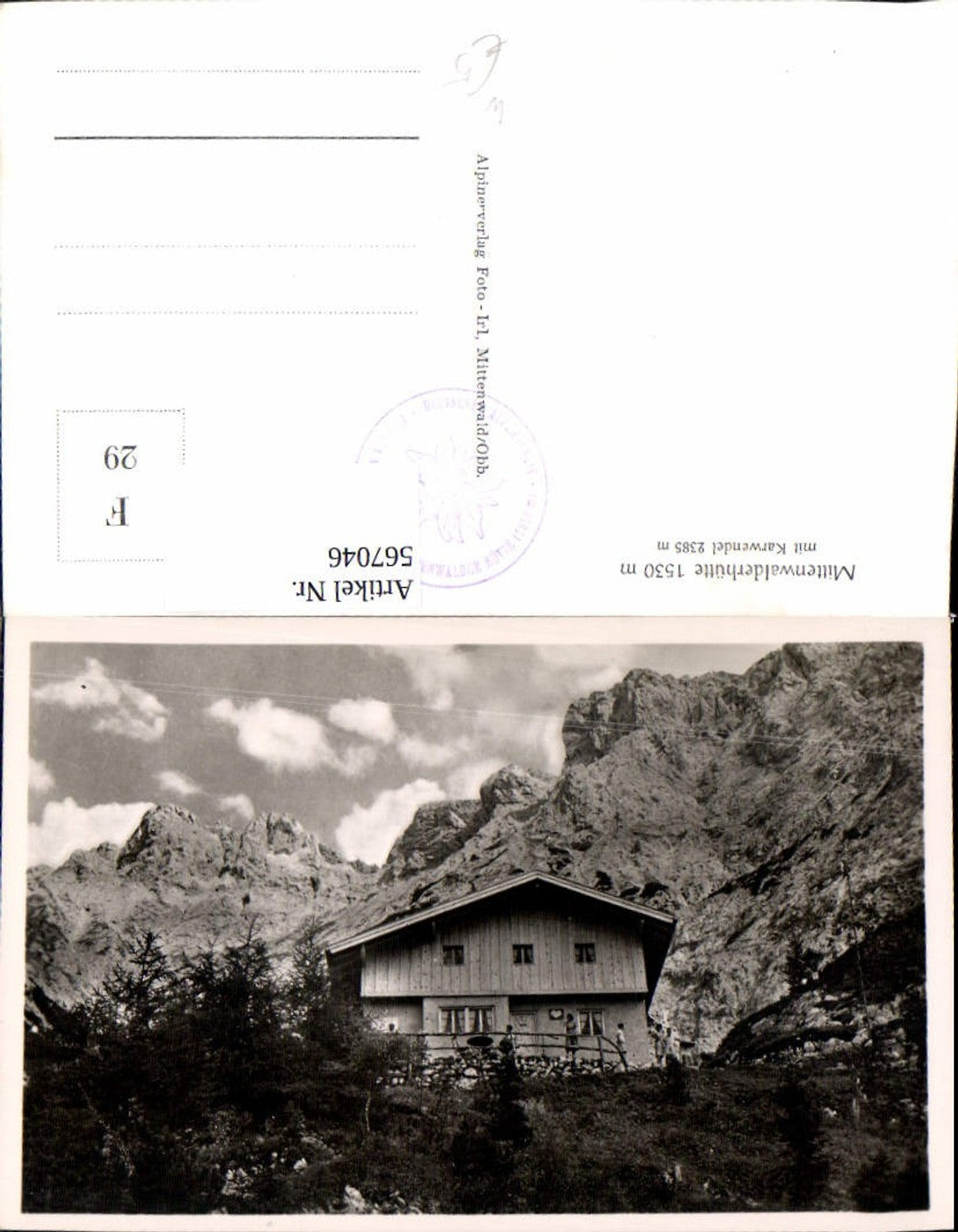 567046,Mittenwald Mittenwalderhütte Karwendel