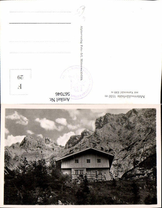 567046,Mittenwald Mittenwalderhütte Karwendel