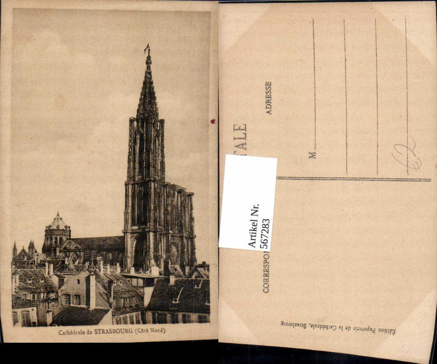 567283,Cathedrale de Strasbourg Cote Nord Nordansicht Straßburg Kathedrale