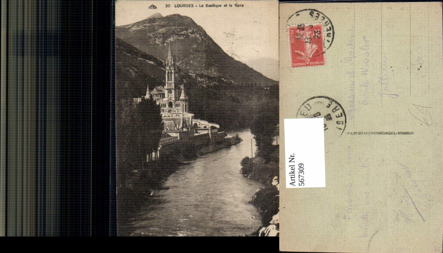 567309,Lourdes La Basilique et le Gave Basilika Wallfahrtskirche